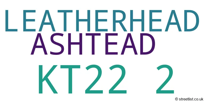 A word cloud for the KT22 2 postcode